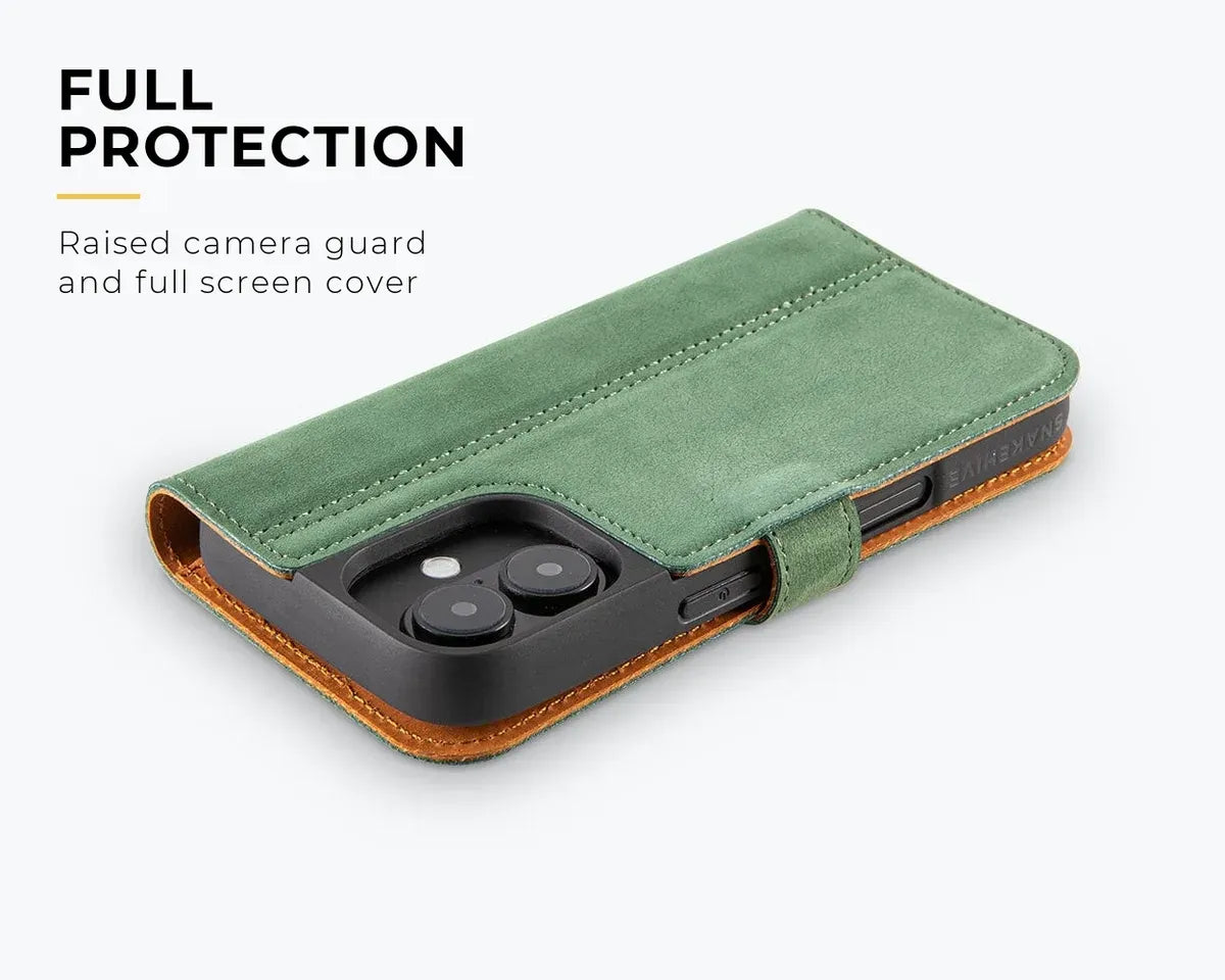 Snakehive Vintage Wallet Apple iPhone 16 - Vintage Leather Wallet Phone Case Vintage Leather Wallet Case for Apple iPhone 16