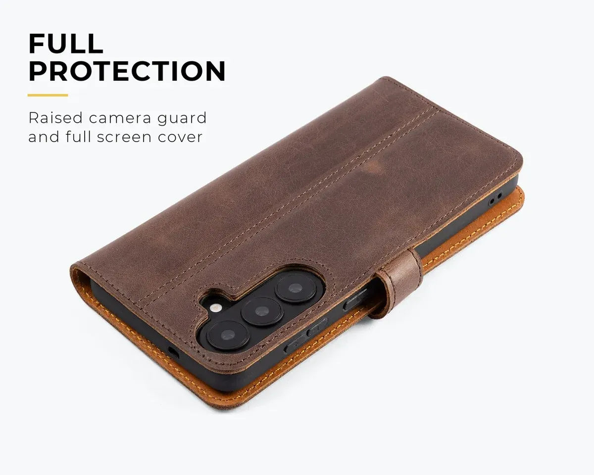 Snakehive Vintage Wallet Samsung Galaxy S26 Plus - Vintage Leather Wallet Phone Case Vintage Leather Wallet Case for Samsung Galaxy S26 Plus