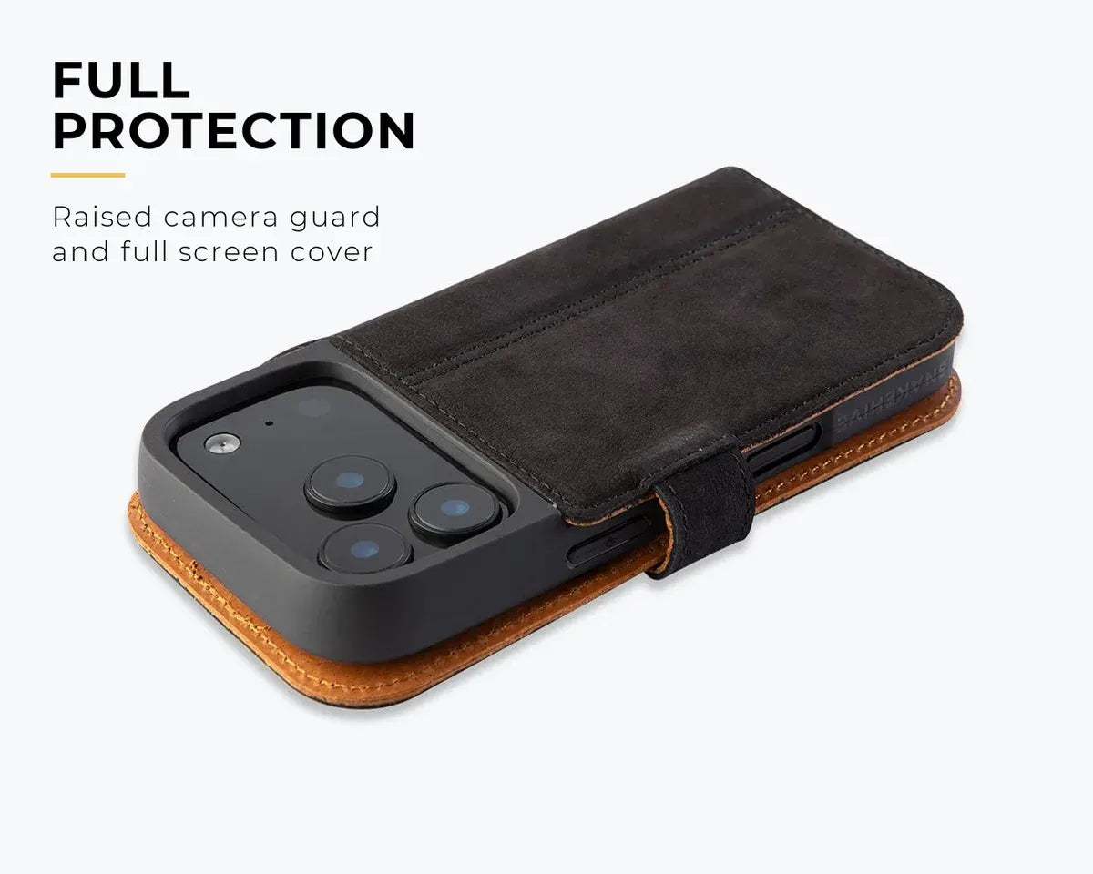 Snakehive Vintage Wallet Apple iPhone 17 Pro - Vintage Leather Wallet Phone Case Vintage Leather Wallet Case for Apple iPhone 17 Pro