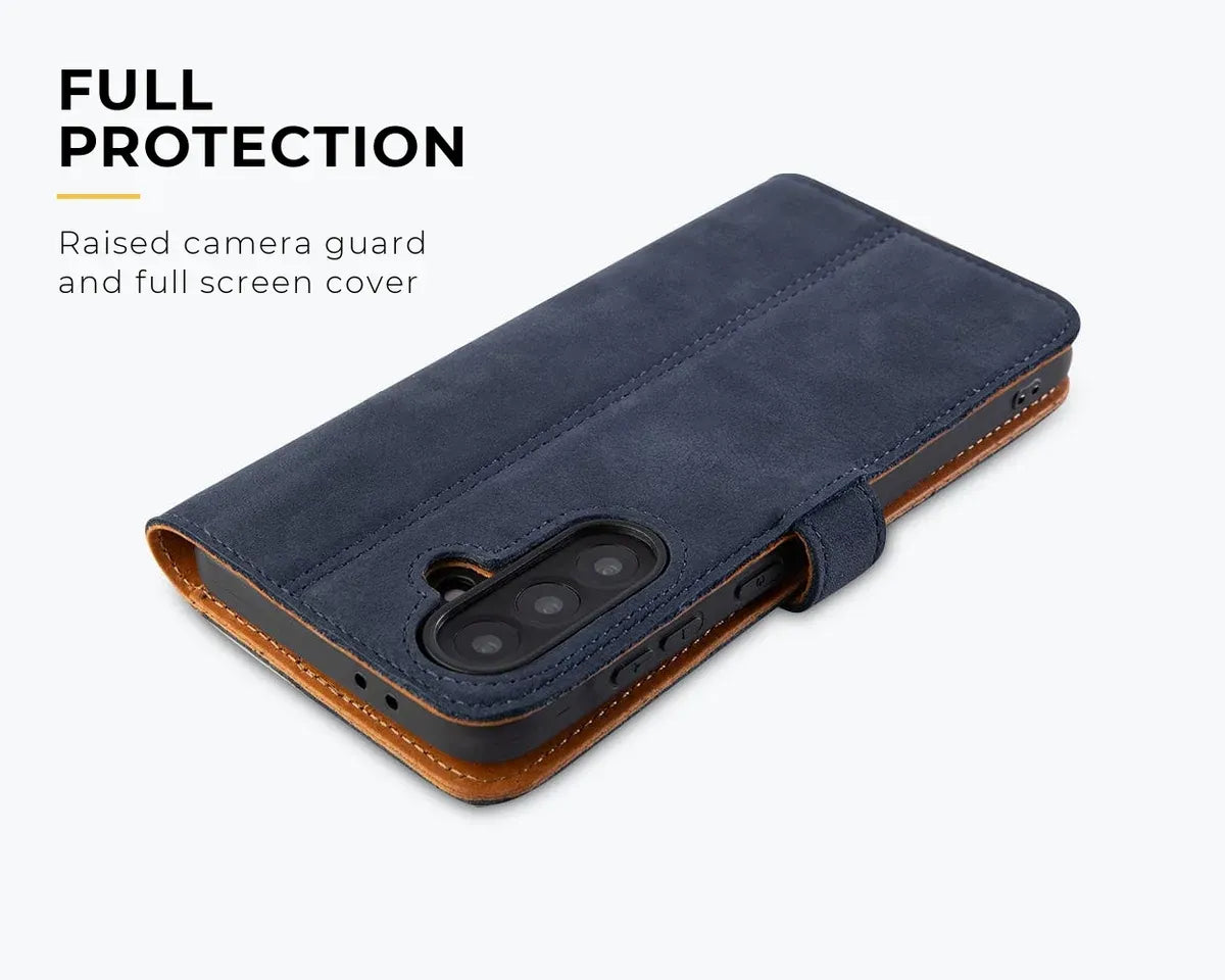 Snakehive Vintage Wallet Samsung Galaxy A57 - Vintage Leather Wallet Phone Case Samsung Galaxy A57 Vintage Leather Wallet Case | Snakehive