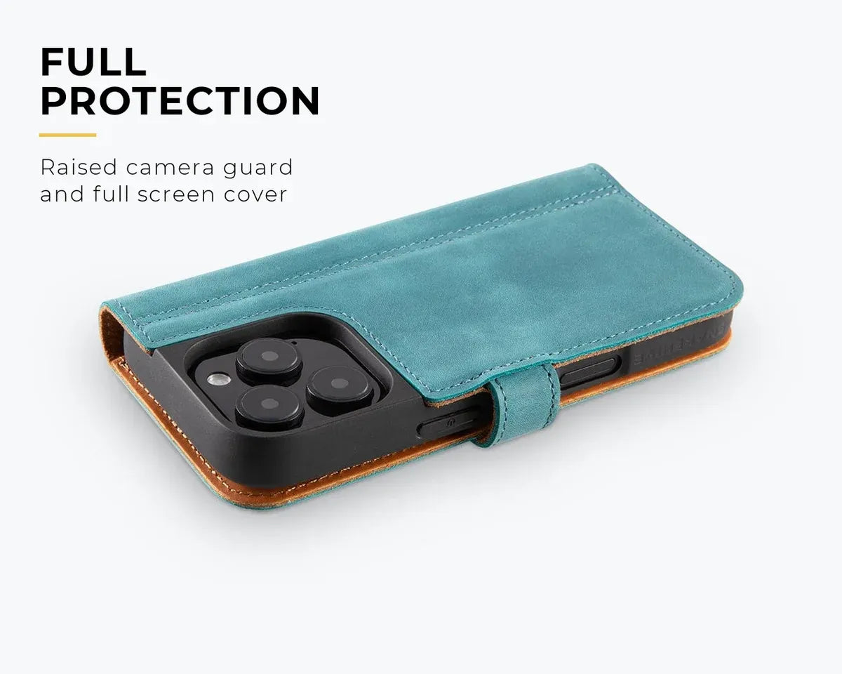 Snakehive Vintage Wallet Apple iPhone 16 Pro - Vintage Leather Wallet Phone Case Vintage Leather Wallet Case for Apple iPhone 16 Pro