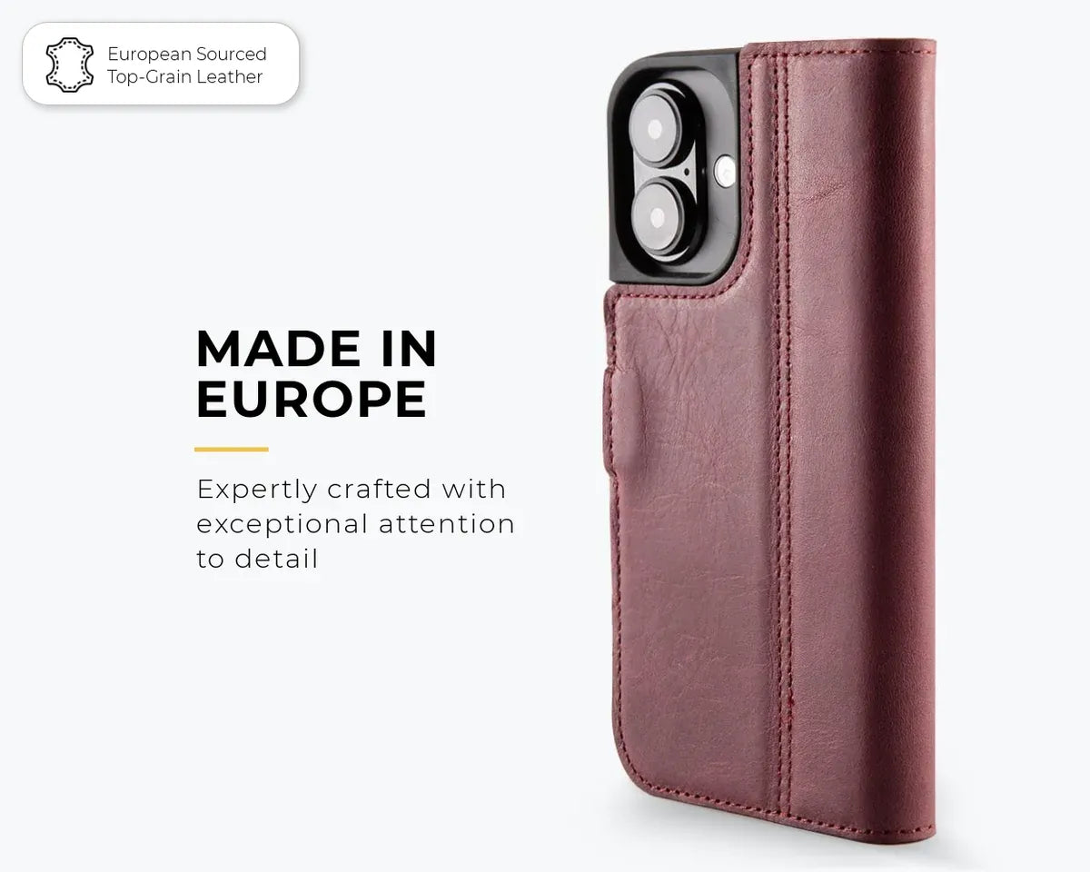 Snakehive Vintage Wallet Apple iPhone 16 - Vintage Leather Wallet Phone Case Vintage Leather Wallet Case for Apple iPhone 16