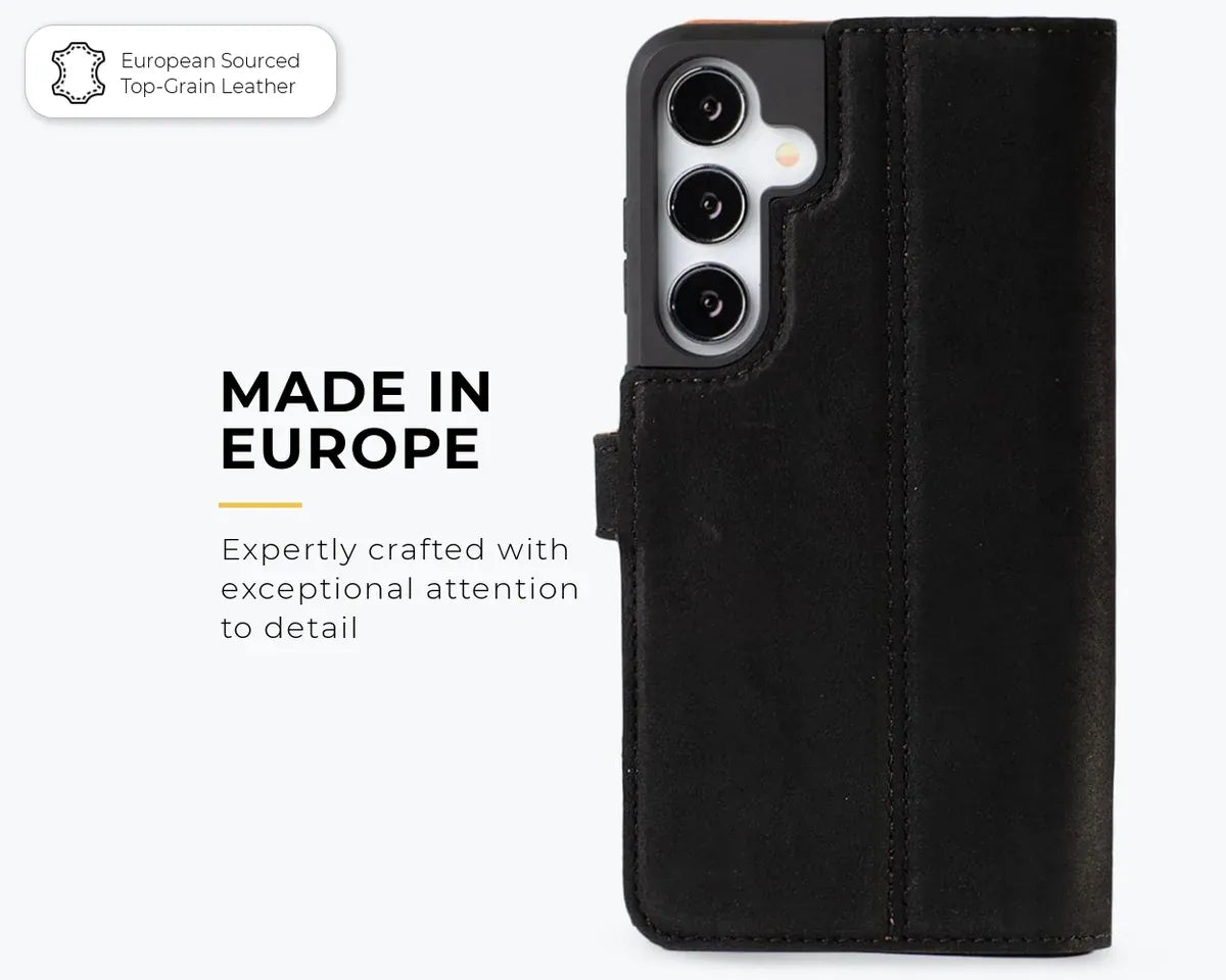 Snakehive Vintage Wallet Samsung Galaxy S25 - Vintage Leather Wallet Phone Case Vintage Leather Wallet Case for Samsung Galaxy S25