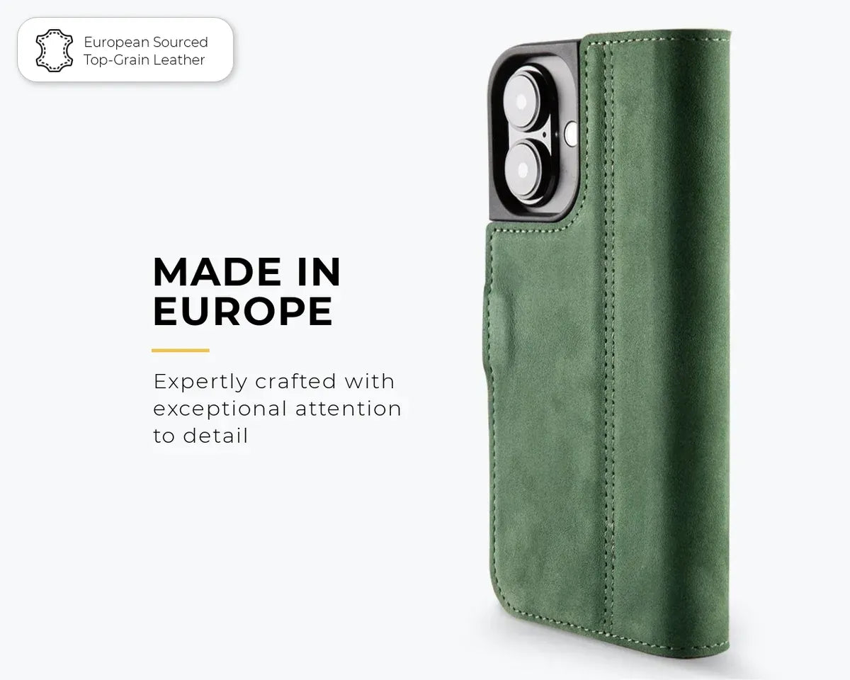 Snakehive Vintage Wallet Apple iPhone 16 - Vintage Leather Wallet Phone Case Vintage Leather Wallet Case for Apple iPhone 16