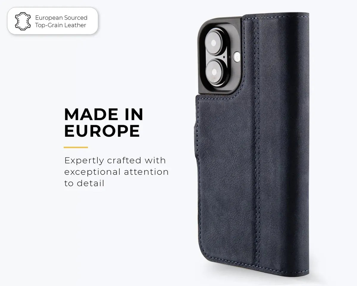 Snakehive Vintage Wallet Apple iPhone 16 - Vintage Leather Wallet Phone Case Vintage Leather Wallet Case for Apple iPhone 16