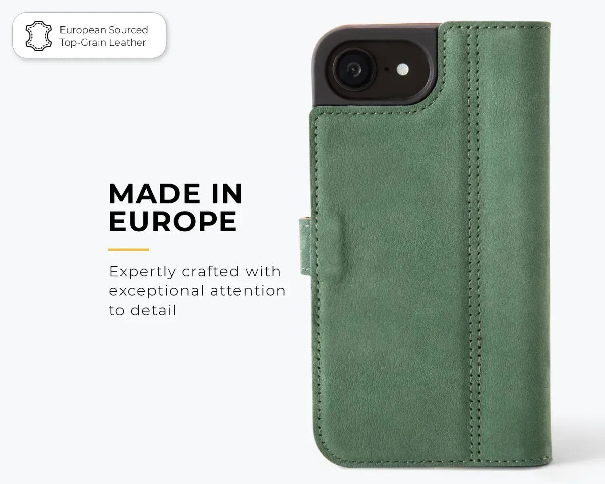 Snakehive Vintage Wallet Apple iPhone 17e / 16e - Vintage Leather Wallet Phone Case Vintage Leather Wallet Case for Apple iPhone 17e / 16e