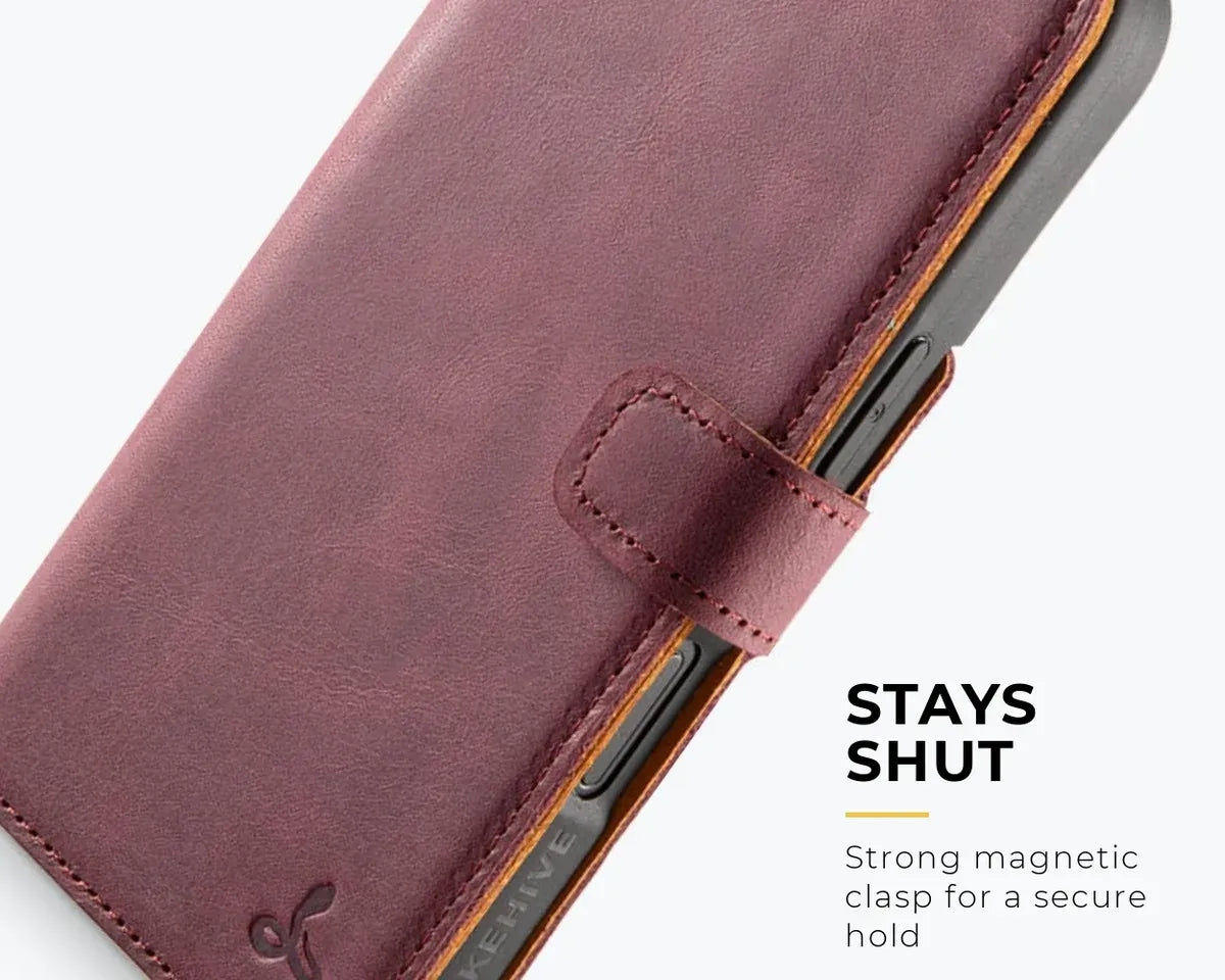 Snakehive Vintage Wallet Apple iPhone 16 - Vintage Leather Wallet Phone Case Vintage Leather Wallet Case for Apple iPhone 16