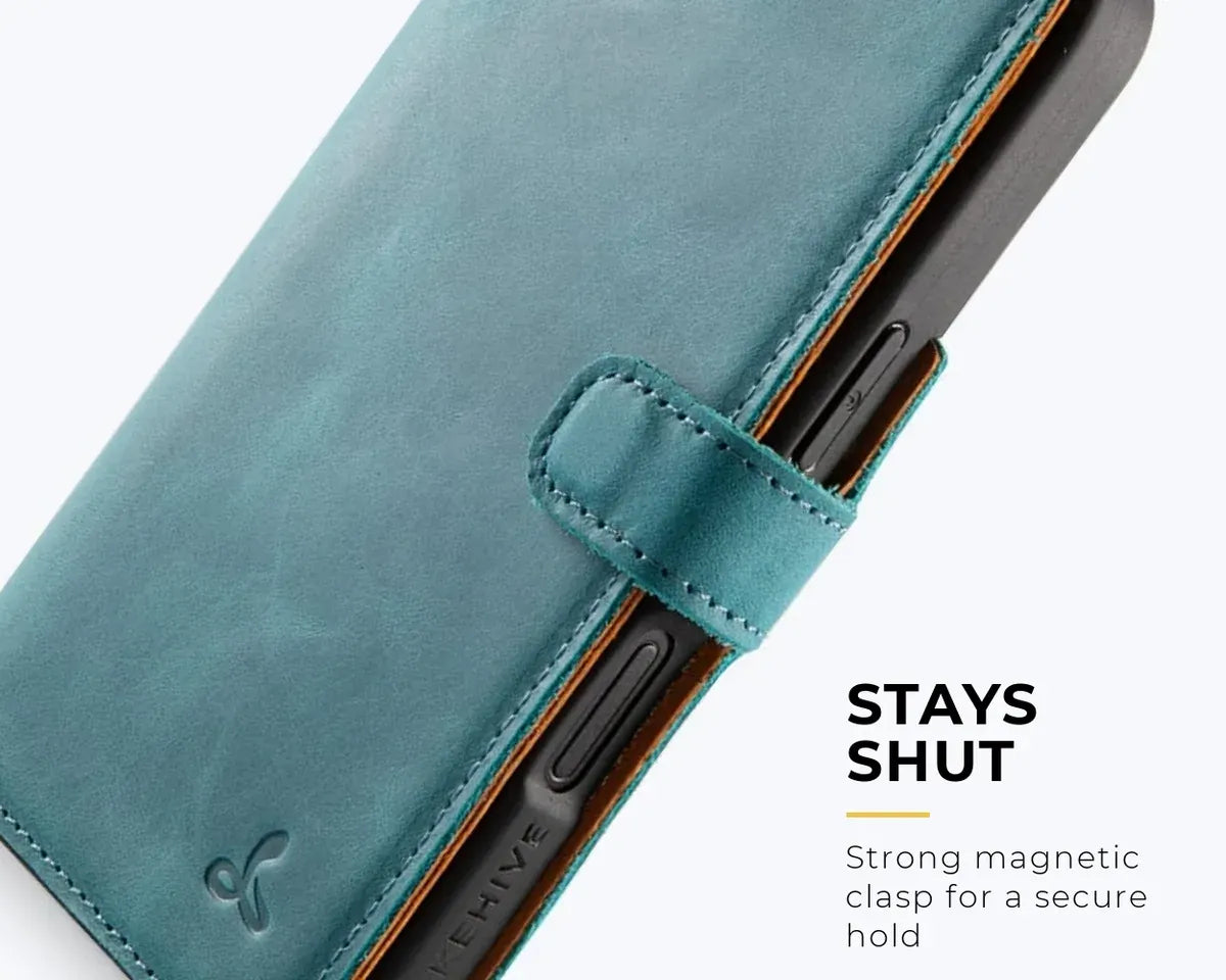 Snakehive Vintage Wallet Apple iPhone 16 - Vintage Leather Wallet Phone Case Vintage Leather Wallet Case for Apple iPhone 16