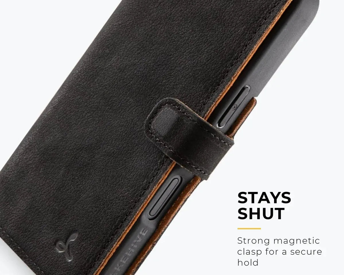 Snakehive Vintage Wallet Apple iPhone 16 Pro - Vintage Leather Wallet Phone Case Vintage Leather Wallet Case for Apple iPhone 16 Pro