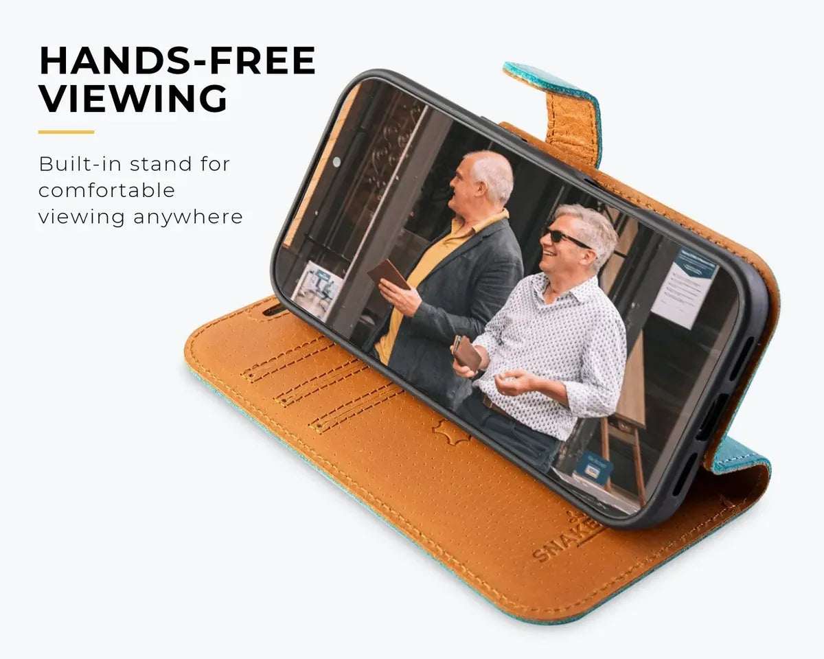 Snakehive Vintage Wallet Apple iPhone 17 Pro - Vintage Leather Wallet Phone Case Vintage Leather Wallet Case for Apple iPhone 17 Pro