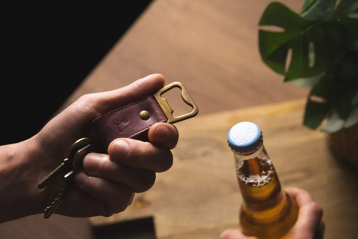 Snakehive Accessories Leather Bottle Opener Vintage Leather Bottle Opener | Leather Accessories