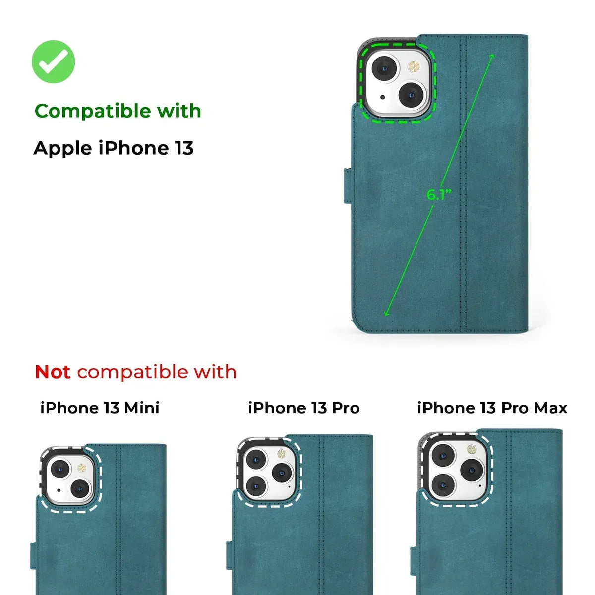 Snakehive UK Vintage Wallet Apple iPhone 13 - Vintage Leather Wallet Phone Case Vintage Leather Wallet Case for Apple iPhone 3