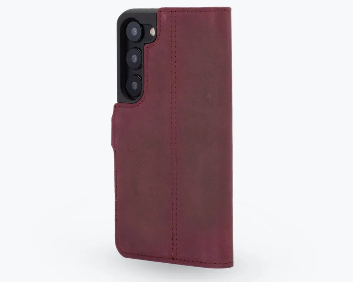 Snakehive UK Vintage Wallet Samsung Galaxy S23 - Vintage Leather Wallet Phone Case Vintage Leather Wallet Case for Samsung Galaxy S23