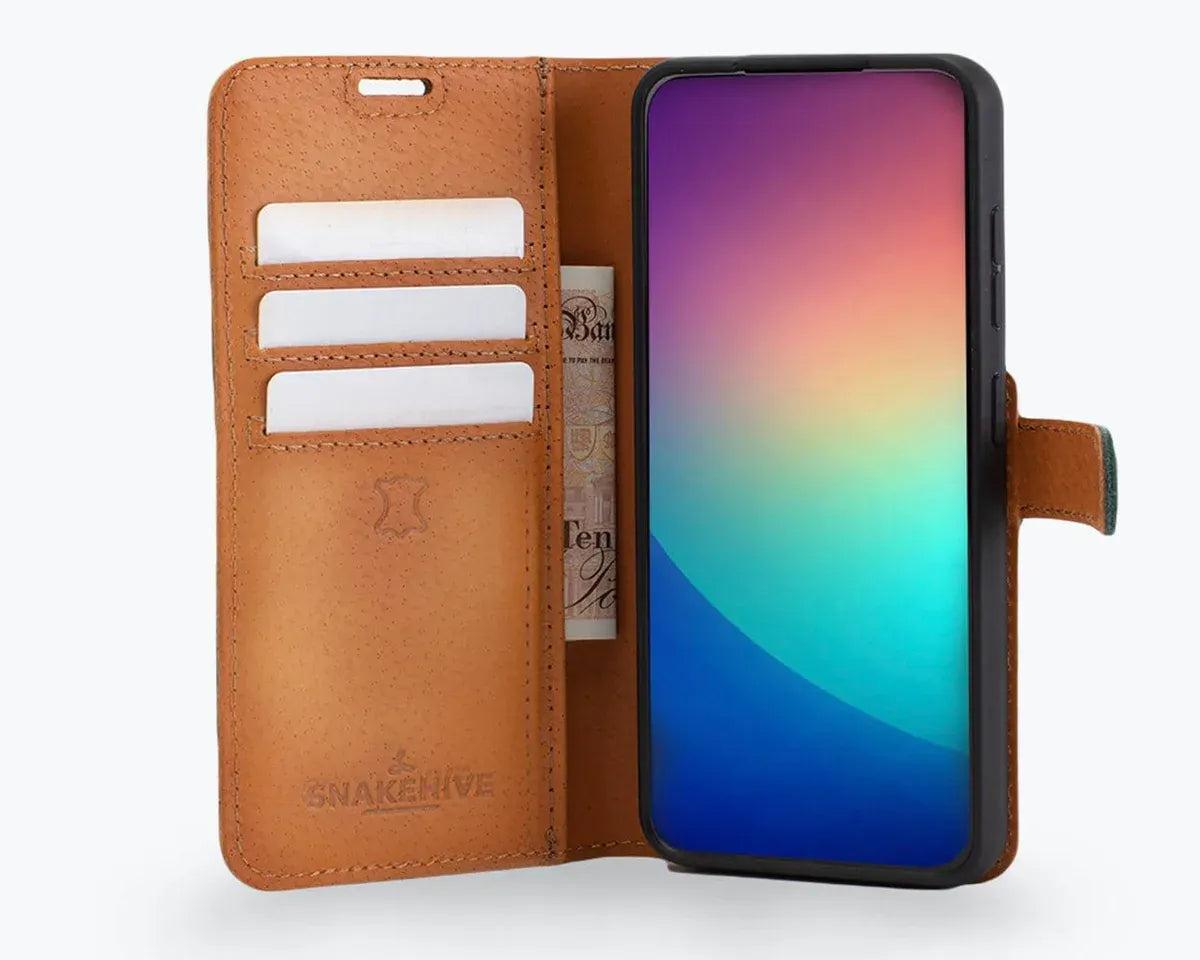 Snakehive UK Vintage Wallet Samsung Galaxy S23 - Vintage Leather Wallet Phone Case Vintage Leather Wallet Case for Samsung Galaxy S23