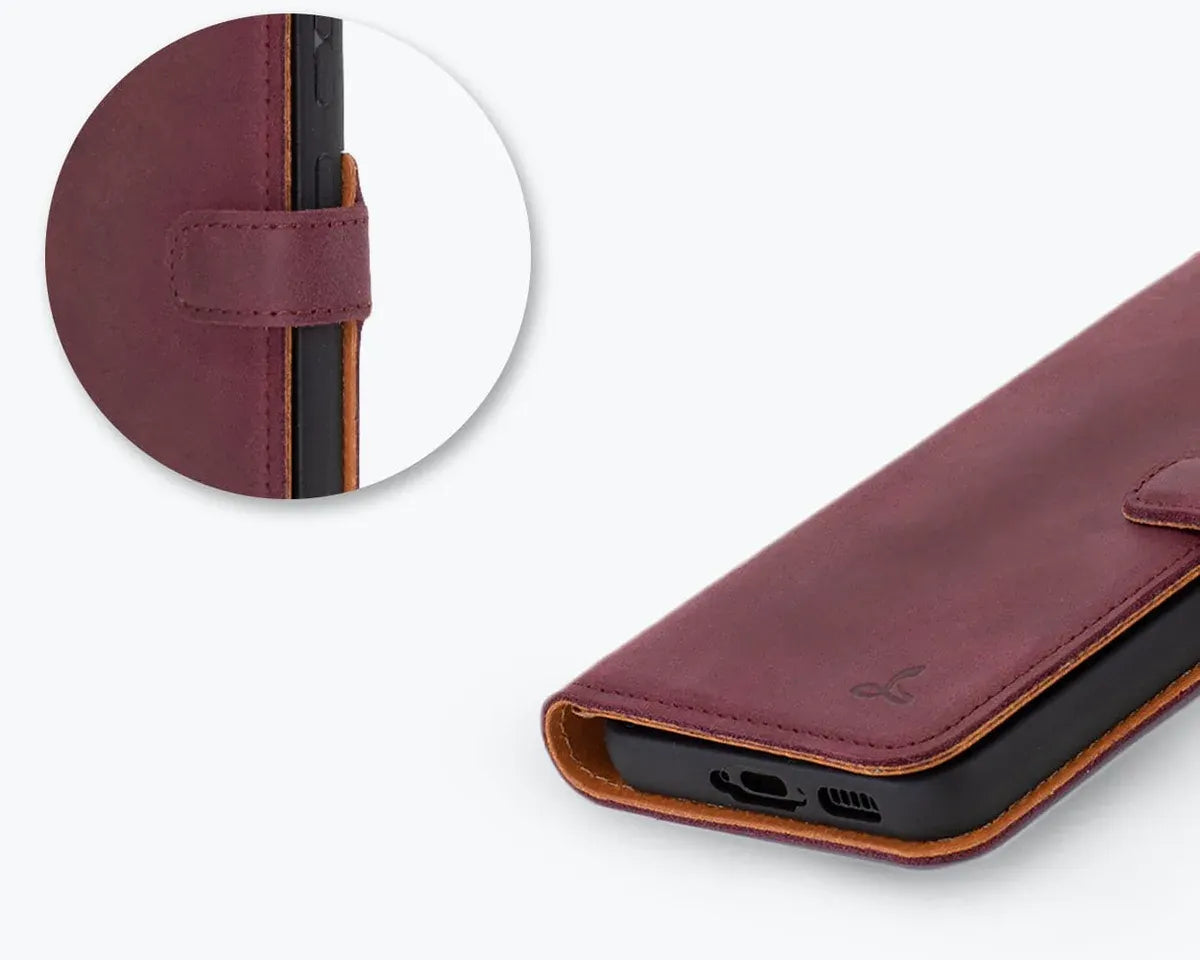Snakehive UK Vintage Wallet Samsung Galaxy S23 - Vintage Leather Wallet Phone Case Vintage Leather Wallet Case for Samsung Galaxy S23