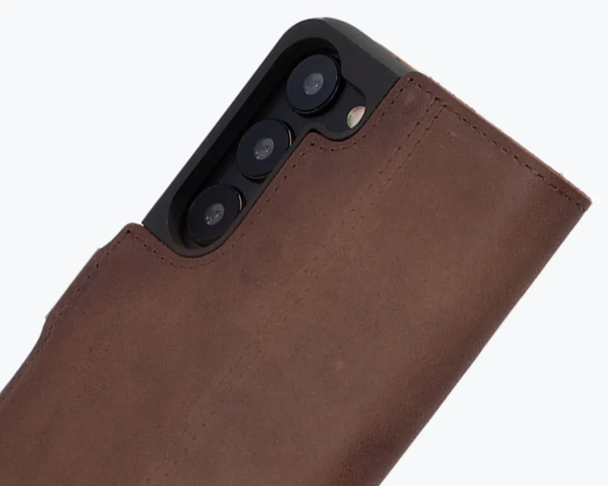 Snakehive UK Vintage Wallet Samsung Galaxy S23 - Vintage Leather Wallet Phone Case Vintage Leather Wallet Case for Samsung Galaxy S23