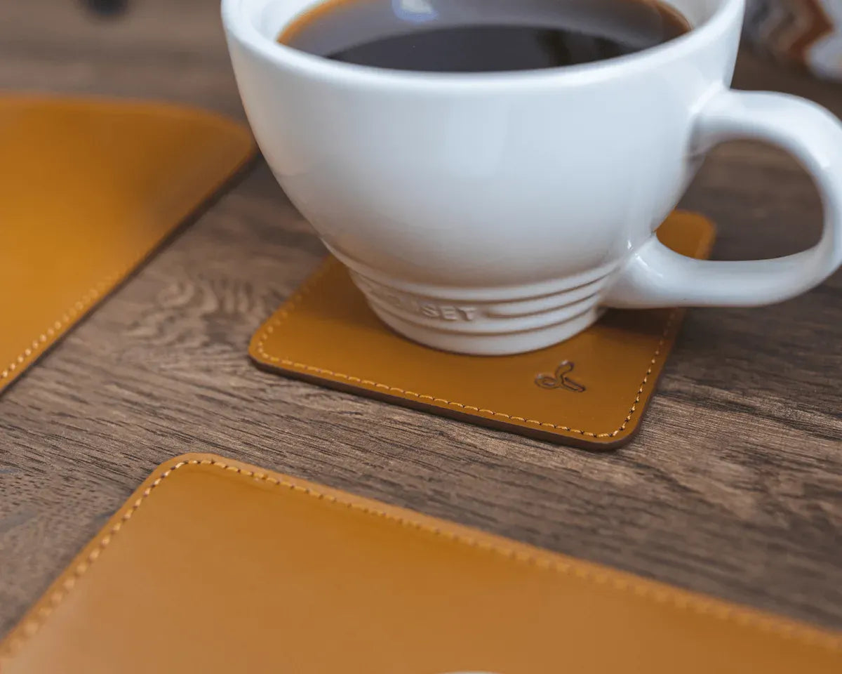 Snakehive UK Accessories Metro Leather Coaster (x1) Metro Leather Coaster (x1) | Leather Accessories