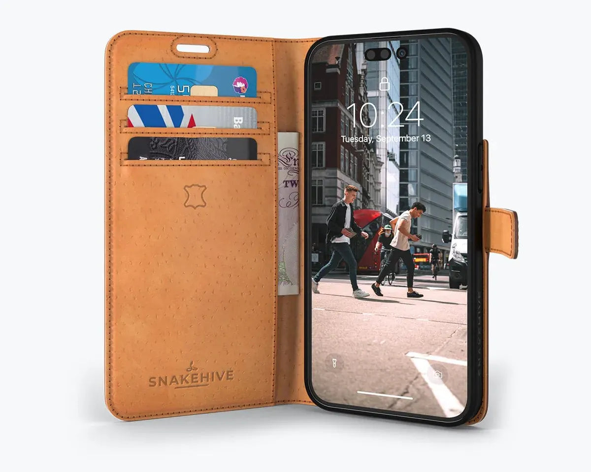 Snakehive UK Vintage Wallet Apple iPhone 14 Pro Max - Vintage Leather Wallet Phone Case Vintage Leather Wallet Case for Apple iPhone 14 Pro Max