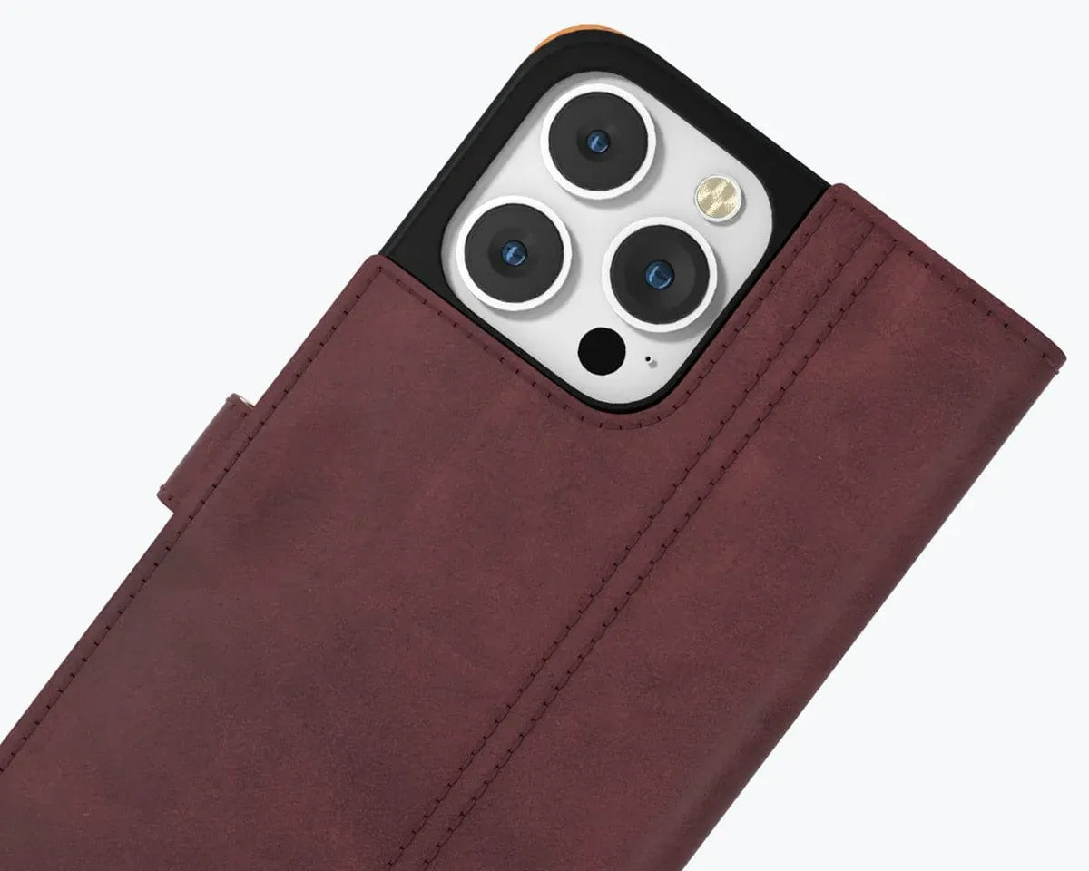 Snakehive UK Vintage Wallet Apple iPhone 14 Pro Max - Vintage Leather Wallet Phone Case Vintage Leather Wallet Case for Apple iPhone 14 Pro Max