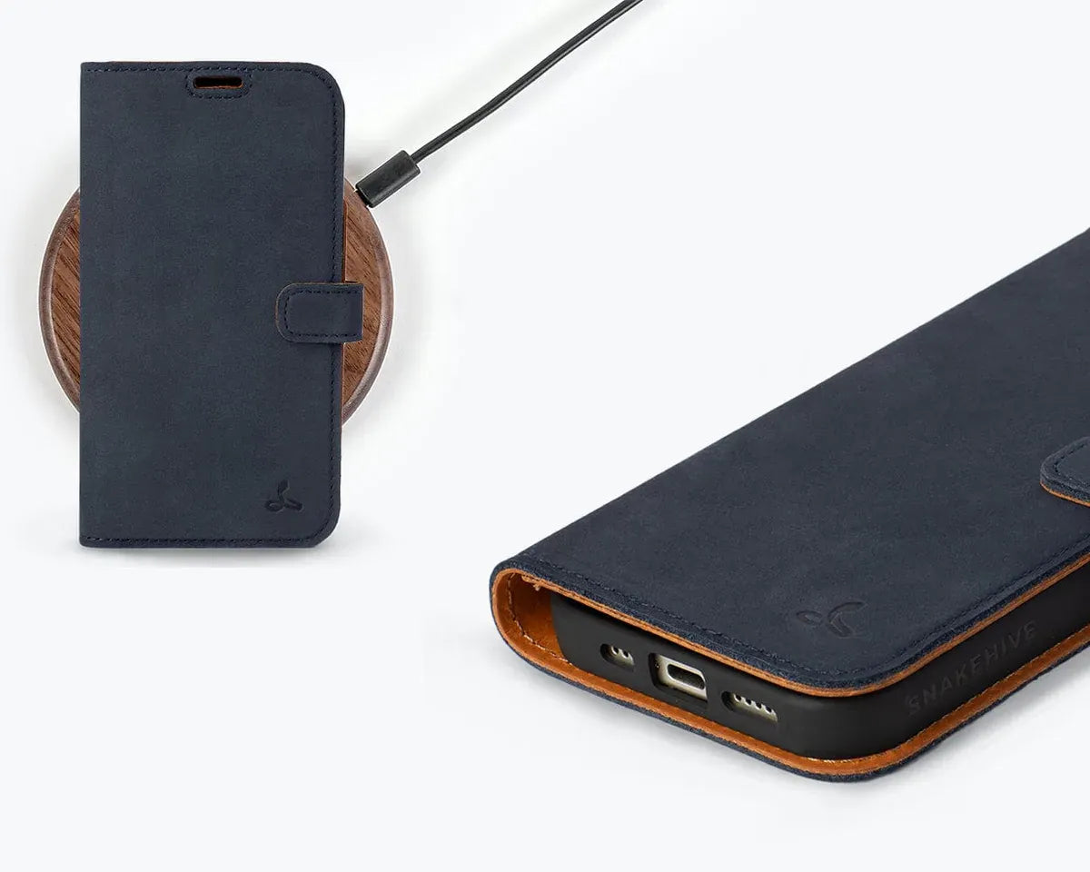 Snakehive Vintage Wallet Apple iPhone 15 - Vintage Leather Wallet Phone Case  iPhone 15 | Leather Wallet Case | Snakehive