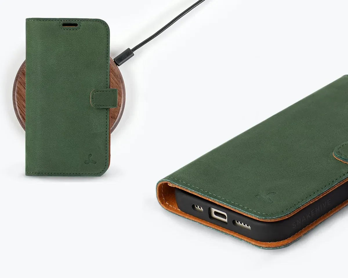 Snakehive Vintage Wallet Apple iPhone 15 - Vintage Leather Wallet Phone Case  iPhone 15 | Leather Wallet Case | Snakehive