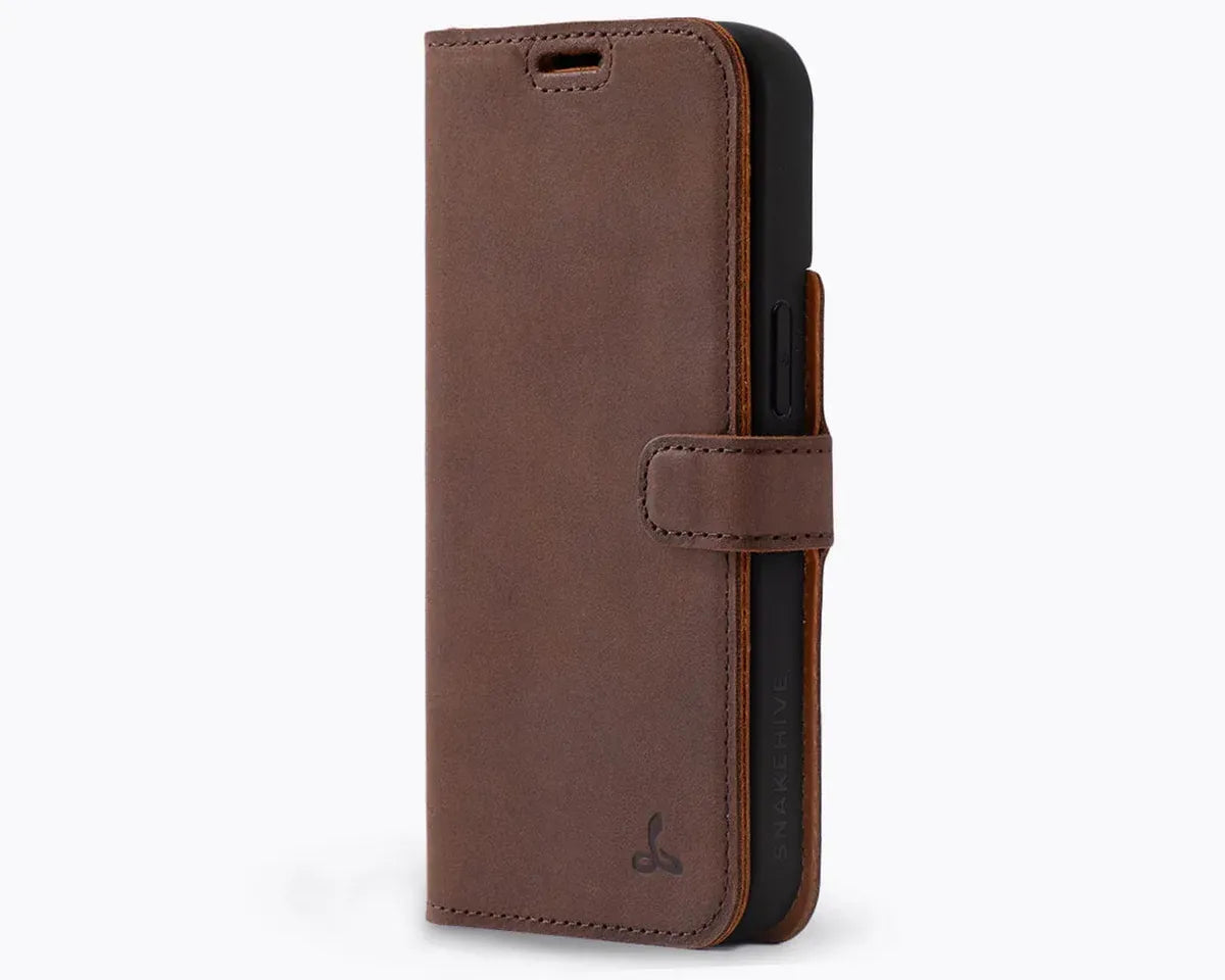 Snakehive Vintage Wallet Apple iPhone 15 - Vintage Leather Wallet Phone Case  iPhone 15 | Leather Wallet Case | Snakehive