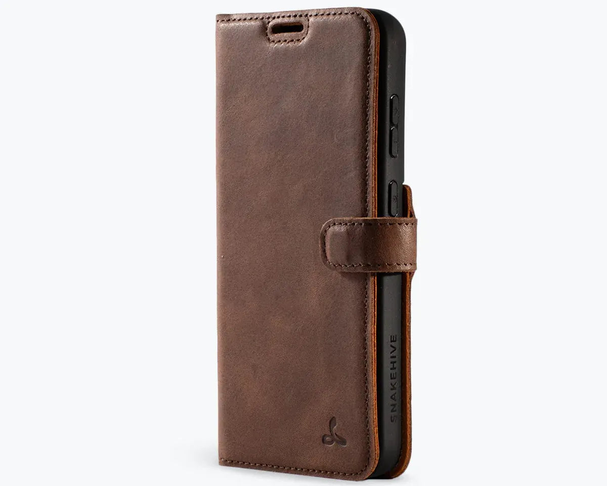 Snakehive Vintage Wallet Samsung Galaxy S24 - Vintage Leather Wallet Phone Case Samsung Galaxy S24 | Leather Wallet Case | Snakehive