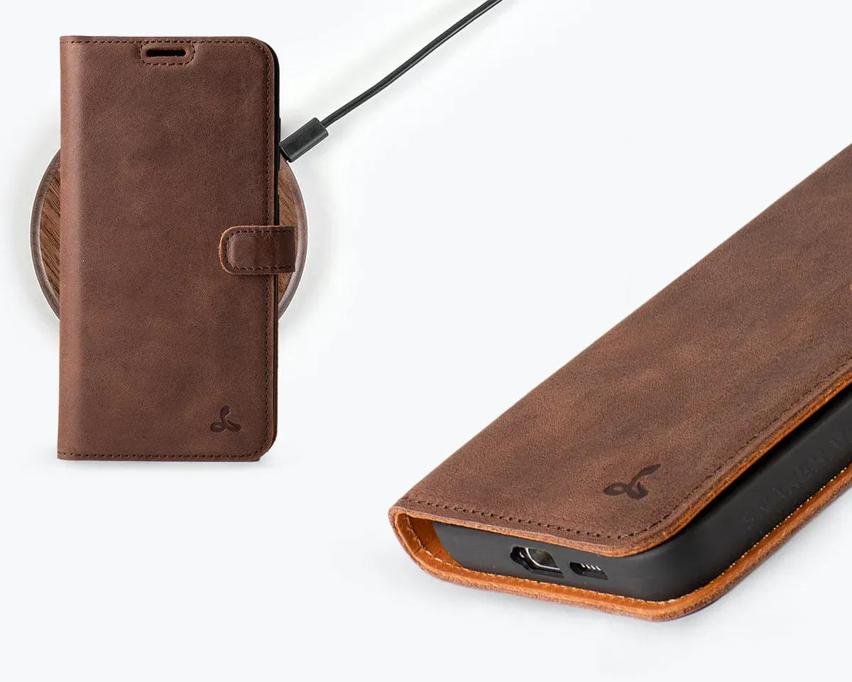 Snakehive Vintage Wallet Samsung Galaxy S24 - Vintage Leather Wallet Phone Case Samsung Galaxy S24 | Leather Wallet Case | Snakehive
