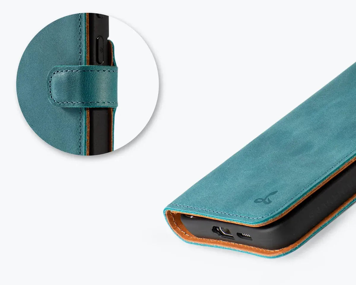 Snakehive Vintage Wallet Samsung Galaxy S24 - Vintage Leather Wallet Phone Case Samsung Galaxy S24 | Leather Wallet Case | Snakehive