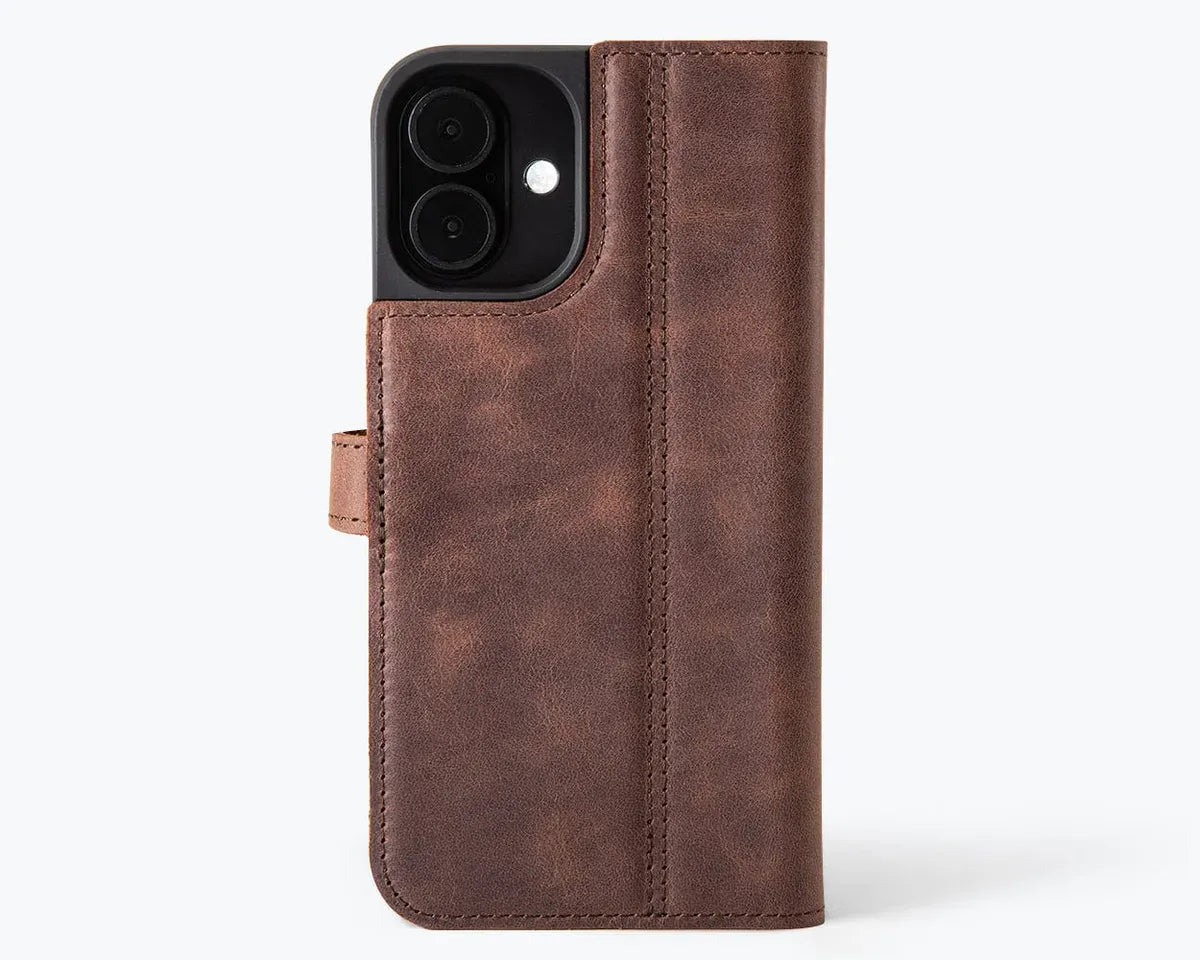 Snakehive Vintage Wallet Apple iPhone 16 Plus - Vintage Leather Wallet Phone Case Vintage Leather Wallet Case for Apple iPhone 16 Plus