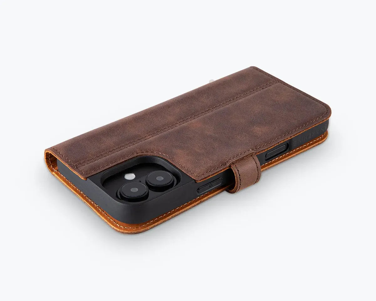 Snakehive Vintage Wallet Apple iPhone 16 Plus - Vintage Leather Wallet Phone Case Vintage Leather Wallet Case for Apple iPhone 16 Plus