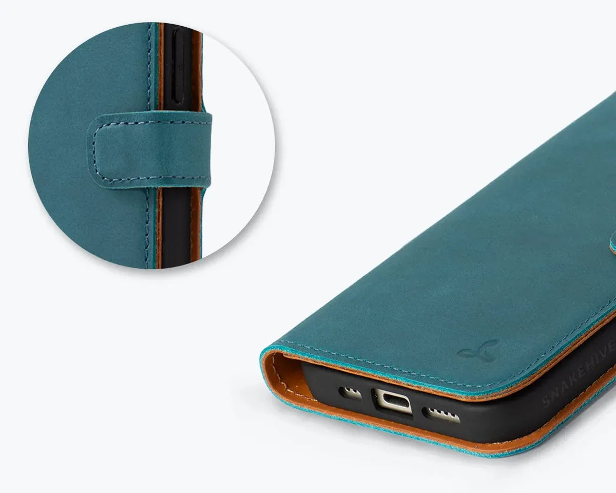 Snakehive Vintage Wallet Apple iPhone 16 - Vintage Leather Wallet Phone Case Vintage Leather Wallet Case for Apple iPhone 16