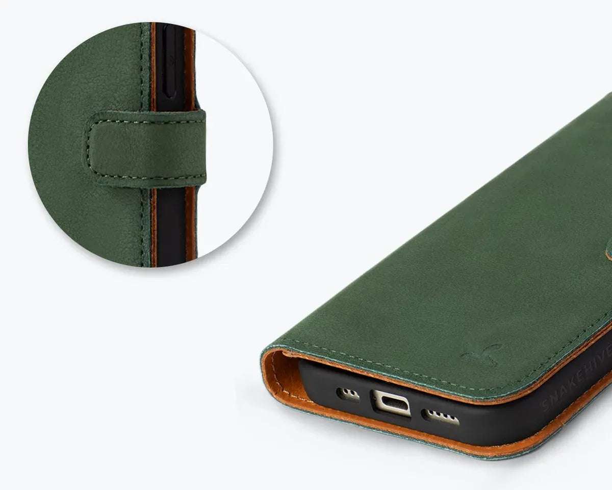Snakehive Vintage Wallet Apple iPhone 16 - Vintage Leather Wallet Phone Case Vintage Leather Wallet Case for Apple iPhone 16