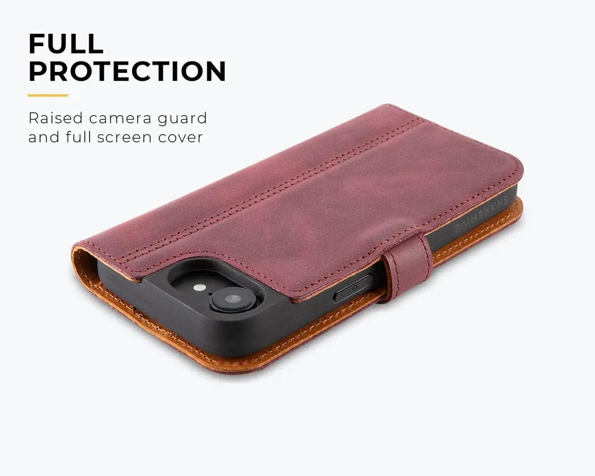 Snakehive Vintage Wallet Apple iPhone 17e / 16e - Vintage Leather Wallet Phone Case Vintage Leather Wallet Case for Apple iPhone 17e / 16e