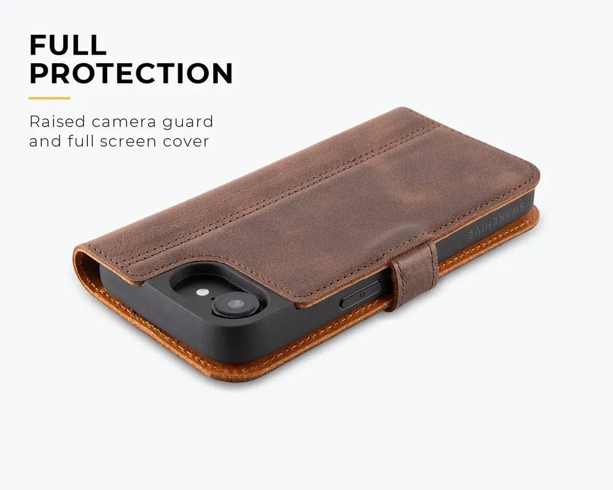 Snakehive Vintage Wallet Apple iPhone 17e / 16e - Vintage Leather Wallet Phone Case Vintage Leather Wallet Case for Apple iPhone 17e / 16e