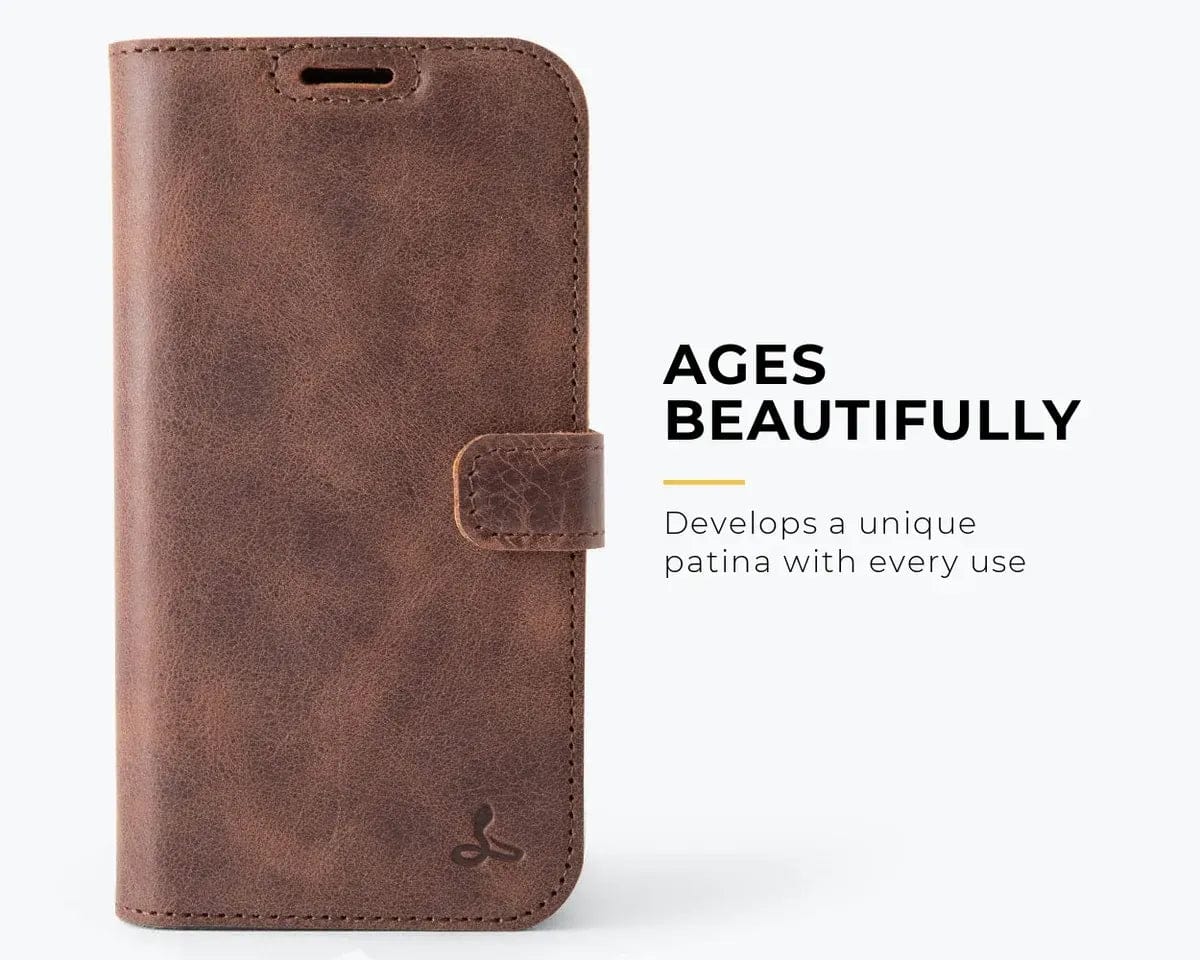 Snakehive Vintage Wallet Apple iPhone 17e / 16e - Vintage Leather Wallet Phone Case Vintage Leather Wallet Case for Apple iPhone 17e / 16e