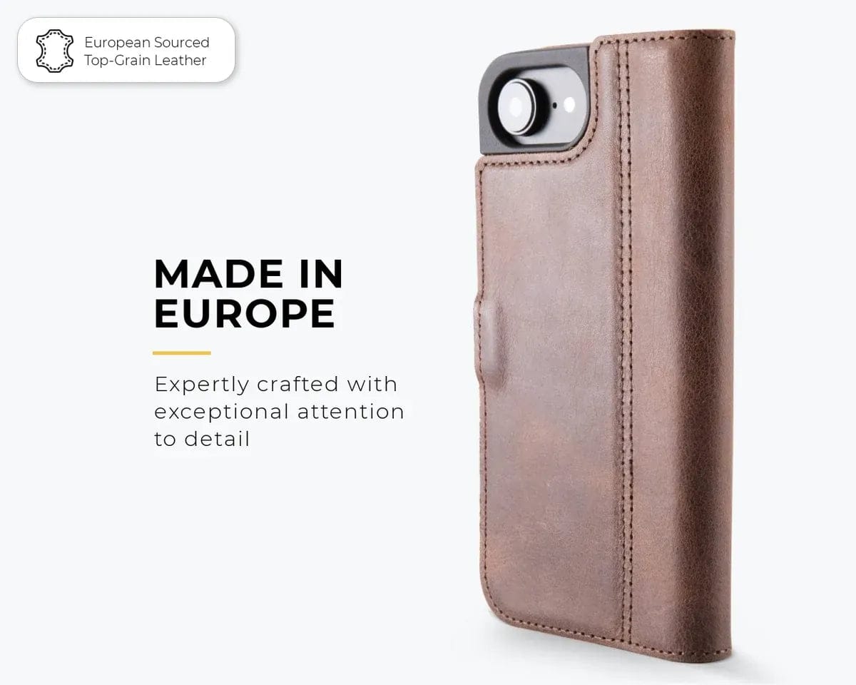 Snakehive Vintage Wallet Apple iPhone 17e / 16e - Vintage Leather Wallet Phone Case Vintage Leather Wallet Case for Apple iPhone 17e / 16e