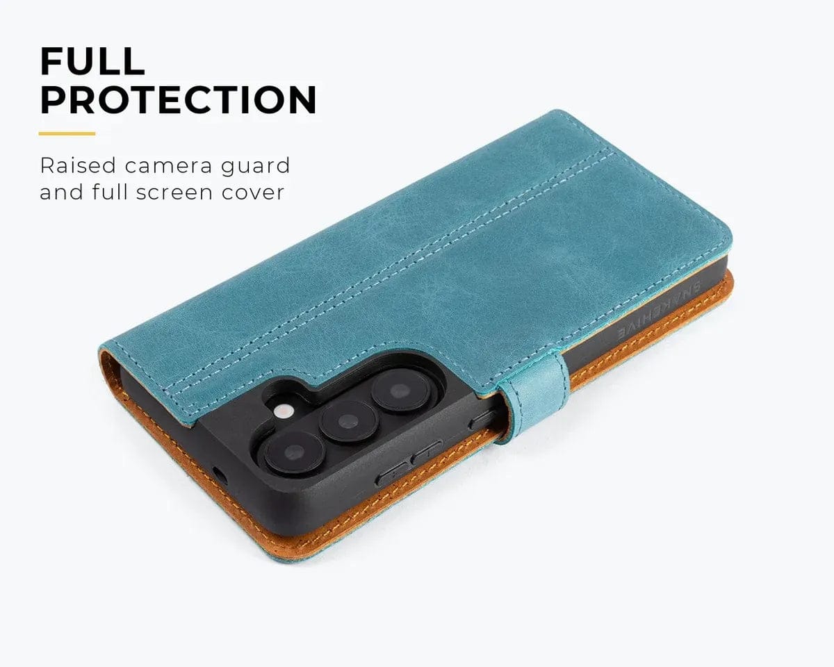 Snakehive Vintage Wallet Samsung Galaxy S26 - Vintage Leather Wallet Phone Case Vintage Leather Wallet Case for Samsung Galaxy S26