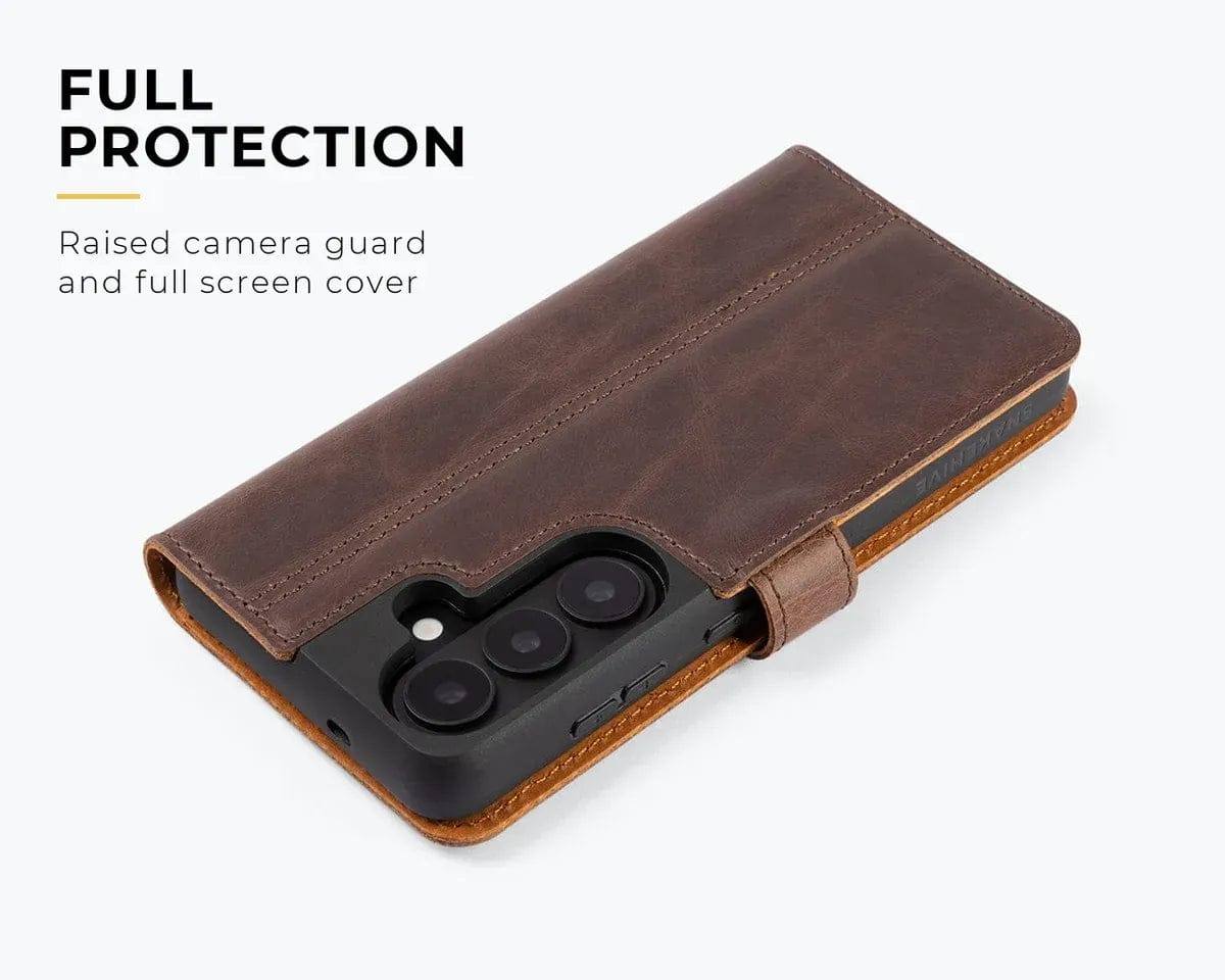 Snakehive Vintage Wallet Samsung Galaxy S26 - Vintage Leather Wallet Phone Case Vintage Leather Wallet Case for Samsung Galaxy S26