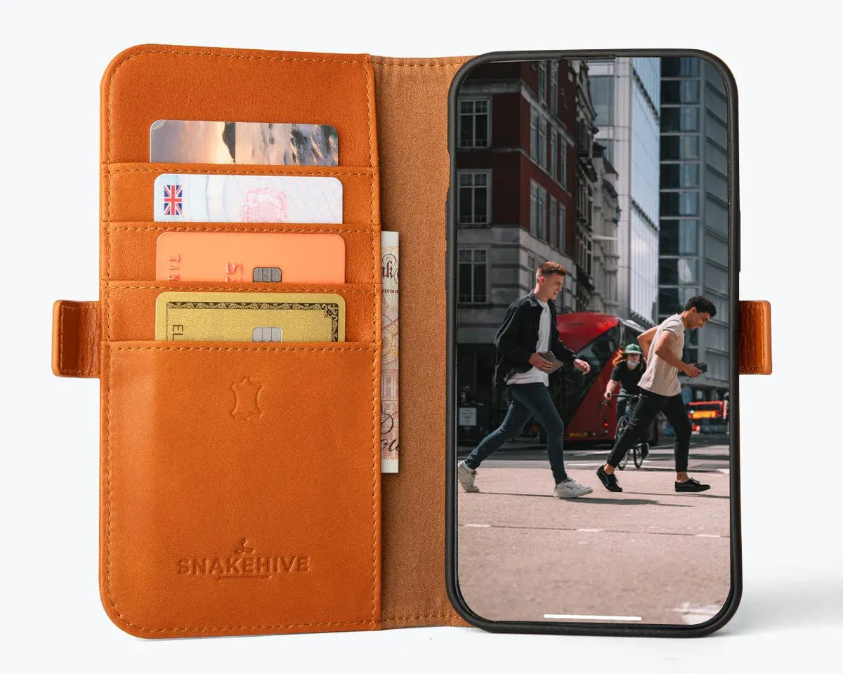 Snakehive UK Metro Wallet Apple iPhone 15 Plus - Metro Leather Wallet Phone Case Metro Leather Wallet Phone Case for iPhone 15 Plus