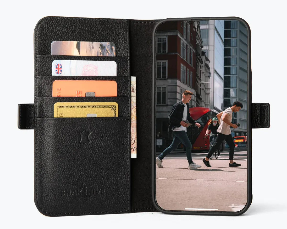 Snakehive UK Metro Wallet Apple iPhone 15 Plus - Metro Leather Wallet Phone Case Metro Leather Wallet Phone Case for iPhone 15 Plus