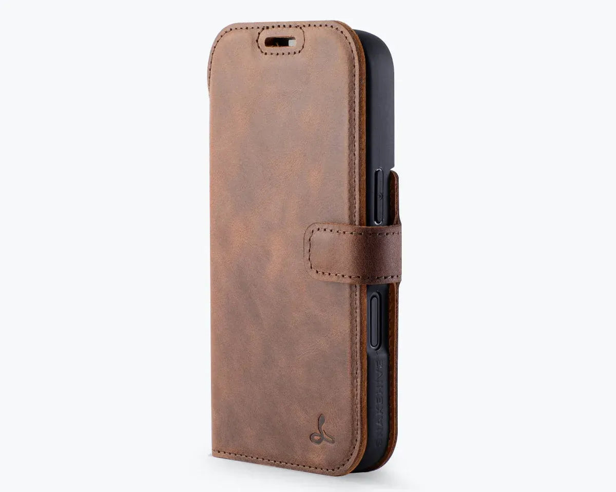 Snakehive Vintage Wallet Apple iPhone 17 Pro - Vintage Leather Wallet Phone Case Vintage Leather Wallet Case for Apple iPhone 17 Pro