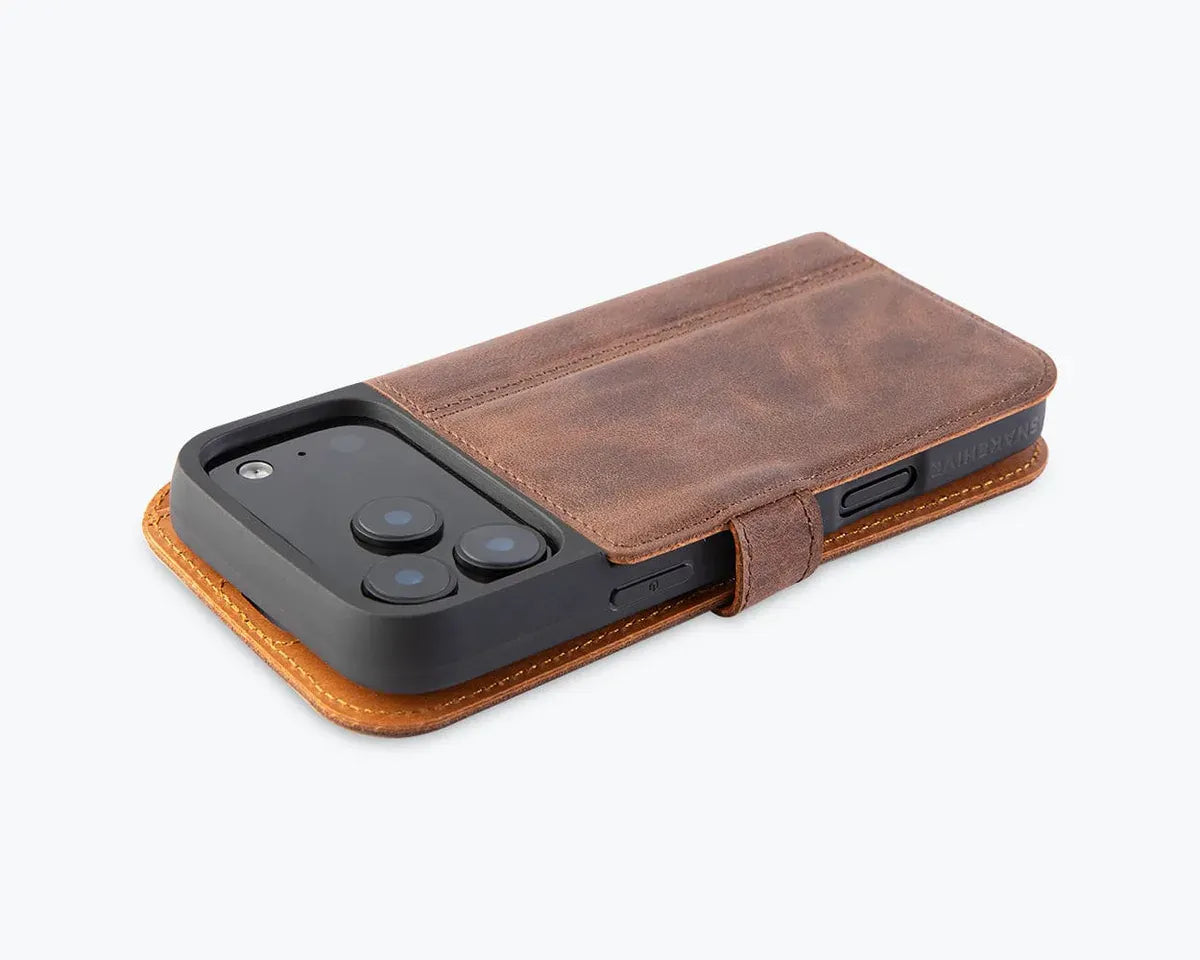 Snakehive Vintage Wallet Apple iPhone 17 Pro Max - Vintage Leather Wallet Phone Case Vintage Leather Wallet Case for Apple iPhone 17 Pro Max