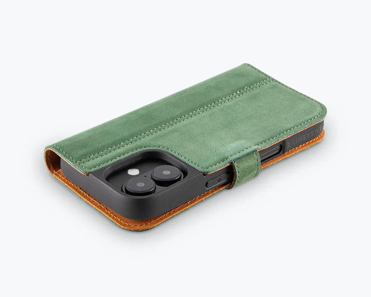 Snakehive Vintage Wallet Apple iPhone 16 - Vintage Leather Wallet Phone Case Vintage Leather Wallet Case for Apple iPhone 16
