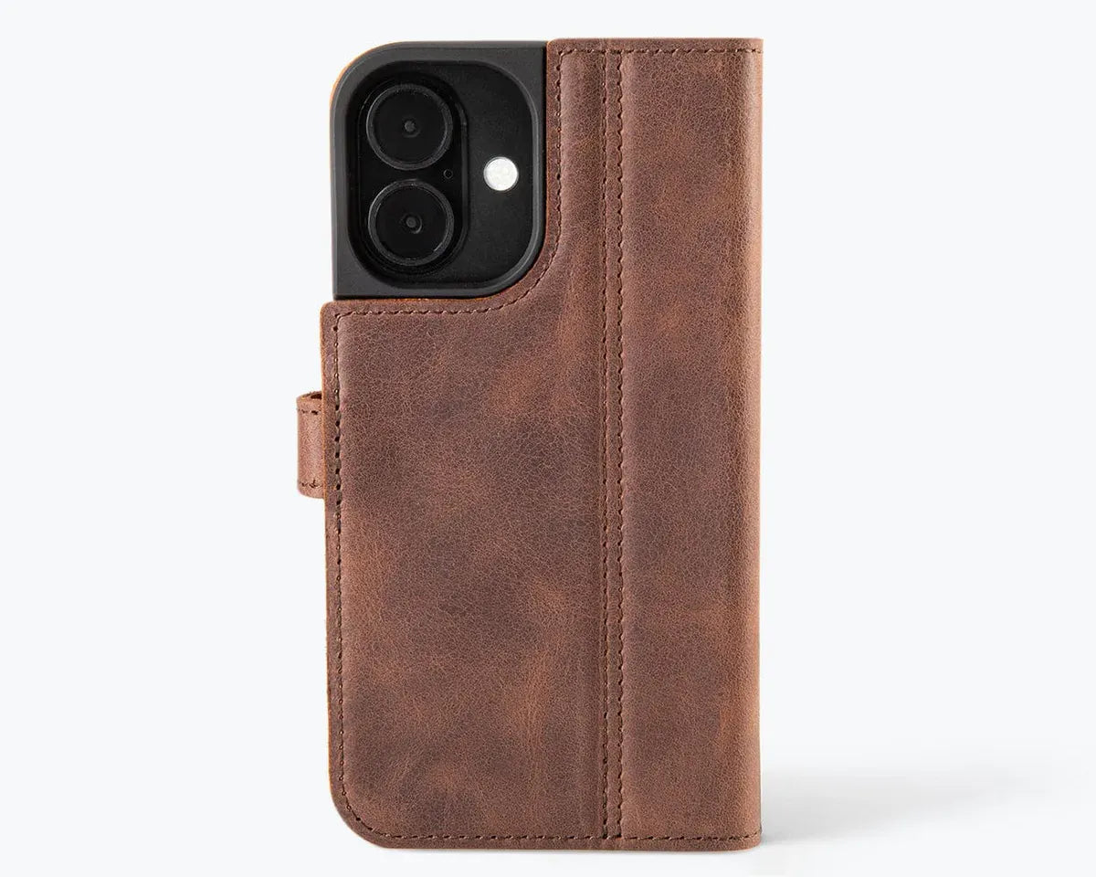 Snakehive Vintage Wallet Apple iPhone 16 - Vintage Leather Wallet Phone Case Vintage Leather Wallet Case for Apple iPhone 16