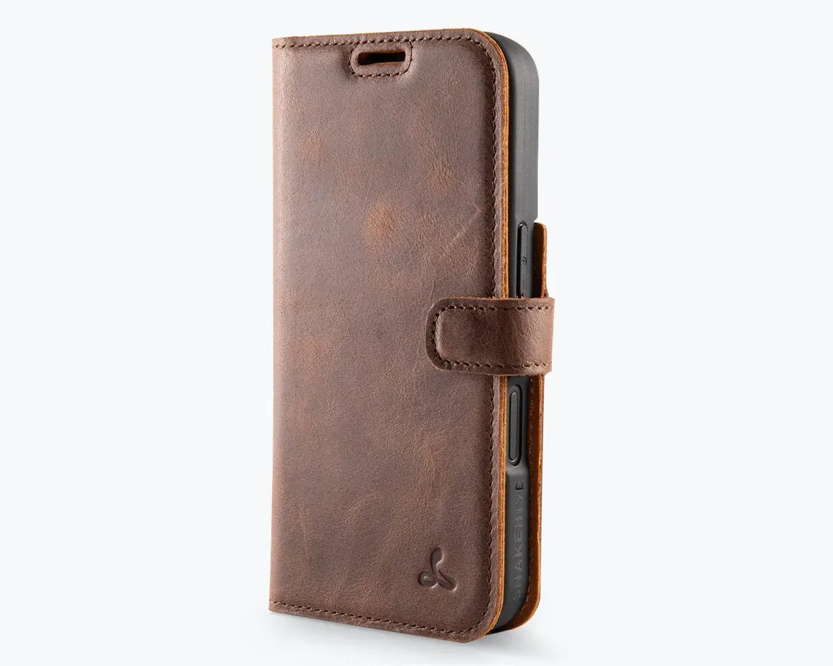 Snakehive Vintage Wallet Apple iPhone 16 - Vintage Leather Wallet Phone Case Vintage Leather Wallet Case for Apple iPhone 16