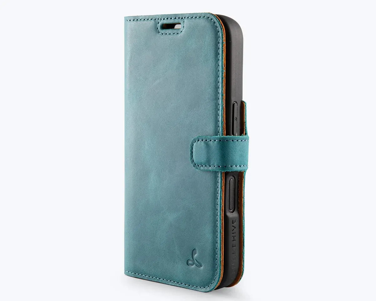 Snakehive Vintage Wallet Apple iPhone 16 - Vintage Leather Wallet Phone Case Vintage Leather Wallet Case for Apple iPhone 16