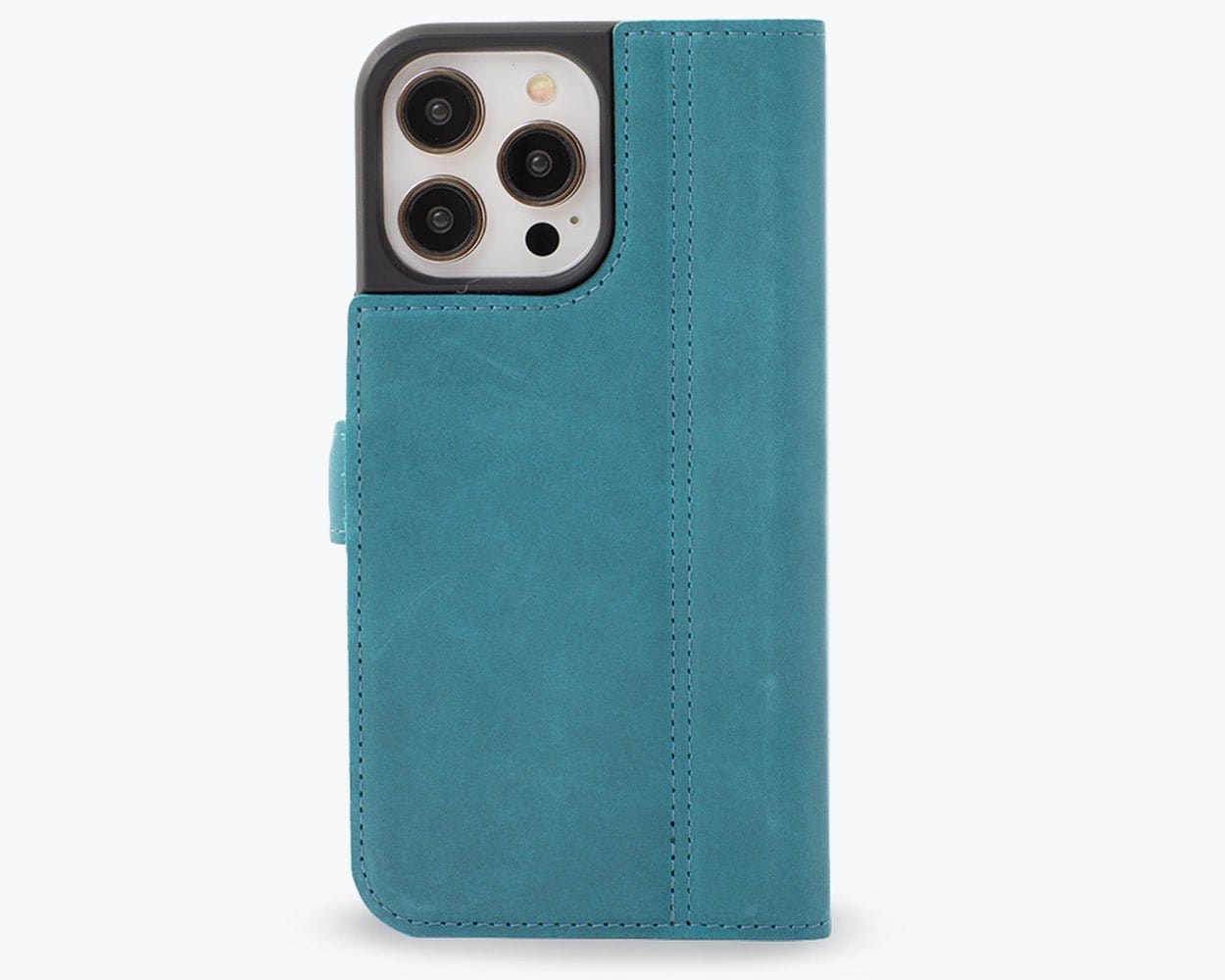 Apple iPhone 15 Pro Max - Vintage Leather Wallet (Side Clasp) Teal Apple iPhone 15 Pro Max - Snakehive UK