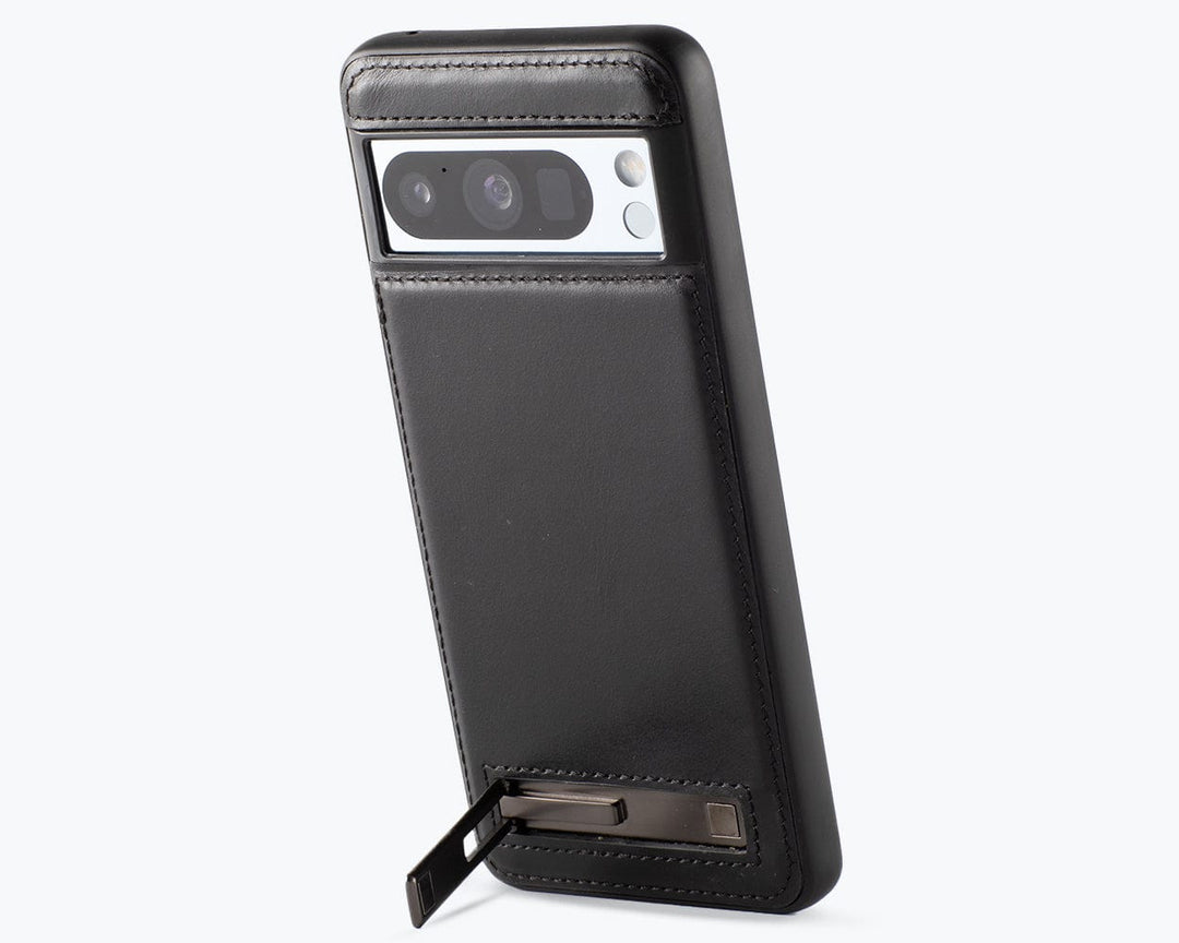 Custodia Business per Google Pixel 8 Pro: Pelle Nera e Stand Flip