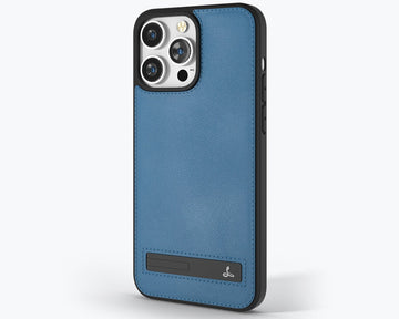 Phone case for iPhone 14/ 13/ 12/ 11/Xr in Dark Blue genuine Python skin